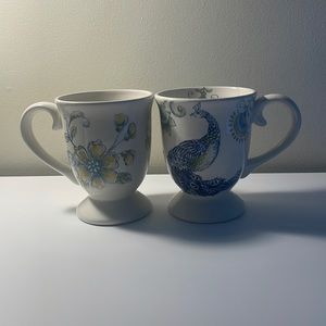 Set of Two Peacock Mugs